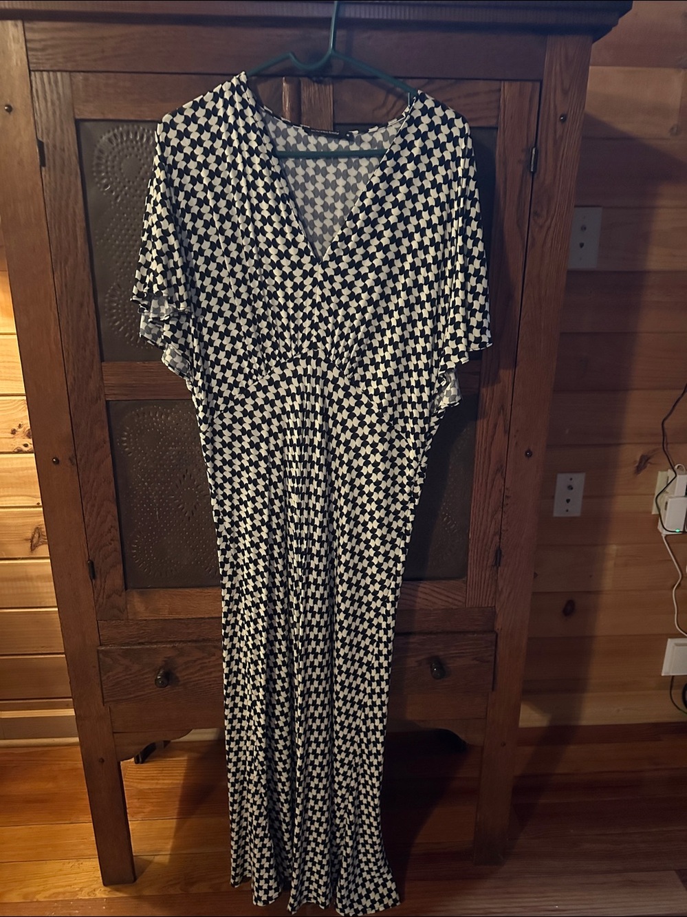 MONOPRIX femme Black &Cream Geometric Short Dress bought in Paris